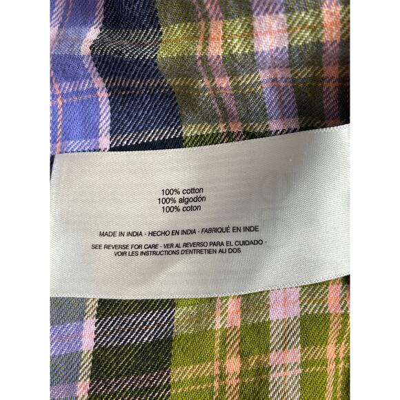 Circus NY Multicolor Plaid Colorblock Cutout Long Sleeve Mini Shirt Dress Size S - Picture 4 of 4